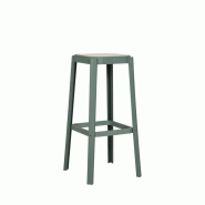 Kosmi Tabouret Oasis en Résine vert hauteur 75cm – Empilable, Léger, Cuisine, Îlot et Comptoir - vert matière synthétique 3760301699583