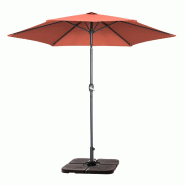 Oviala Business Parasol droit inclinable 3m et 4 dalles à lester remplissables terracotta - marron aluminium 115211 Oviala Business Parasol droit inclinable 3m et 4 dalles à lester remplissables terracotta - marron aluminium 115211