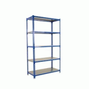 PROREGAL Étagère pour charges lourdes METAL SHARK | HxLxP 180x80x30cm | Charge du compartiment 180kg | Bleu galvanisé - gris métal PR_RS3-44 PROREGAL Étagère pour charges lourdes METAL SHARK | HxLxP 180x80x30cm | Charge du compartiment 180kg | Bleu galvanisé - gris métal PR_RS3-44