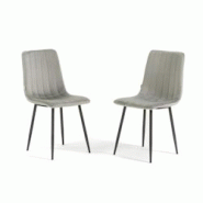 RATTATAN Lot de 2 chaises d’intérieur en velours, pieds en métal gris foncé, élégantes et confortables, pour cuisine, salle à manger, restaura RATTATAN Lot de 2 chaises d’intérieur en velours, pieds en métal gris foncé, élégantes et confortables, pour cuisine, salle à manger, restaura