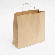 Sac kraft brun poignées torsadées 35x14x35cm - par 50
