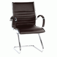 Siège de conférence / Piètement luge PARMA V, cuir marron, chromé hjh OFFICE - marron cuir 660525