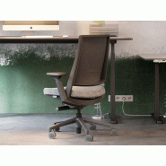 Siège de bureau ergonomique design Kineo - Mécanisme synchrone - Accoudoirs 3D NPR - Piètement aluminium poli ou noir en polyamide - Soutien lombaire en option Siège de bureau ergonomique design Kineo - Mécanisme synchrone - Accoudoirs 3D NPR - Piètement aluminium poli ou noir en polyamide - Soutien lombaire en option