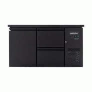 Vaiotec EASYLINE Table réfrigérée de bar noir / 1 porte & 2 tiroirs - 280 l - DC220
