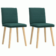 VidaXL Chaises à manger lot de 2 vert foncé tissu Modèle Boréal Pro - 4101260