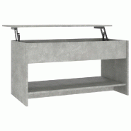 VidaXL Table basse gris béton 102x50x52,5 cm bois d'ingénierie Modèle Élégia Moderne - 809651