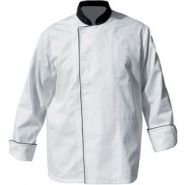 16bpbn - veste de cuisine - p.B.V - couleurs: blanc/noir