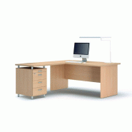 Bureau individuel Solano - avec retour et caisson - plateau mélaminé L160/180 x P80 cm - 7 finitions - garanti 3 ans Bureau individuel Solano - avec retour et caisson - plateau mélaminé L160/180 x P80 cm - 7 finitions - garanti 3 ans