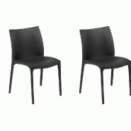 Chaise Zip L54xP46xH82cm - anthracite - par 2
