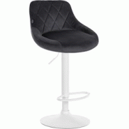 CLP Tabouret de bar Lazio en velours avec pied en métal Gris foncé/Blanc - gris textile 322739 CLP Tabouret de bar Lazio en velours avec pied en métal Gris foncé/Blanc - gris textile 322739