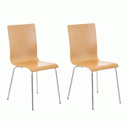 Décoshop26 - Lot de 2 chaises de cuisine en bois nature et métal CDS10069 - 3000278869849 Décoshop26 - Lot de 2 chaises de cuisine en bois nature et métal CDS10069 - 3000278869849