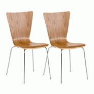 Décoshop26 - Lot de 2 chaises de cuisine salle à manger empilable en bois chêne et structure stable à quatre pieds en métal 10_0003073 - 3000251383966 Décoshop26 - Lot de 2 chaises de cuisine salle à manger empilable en bois chêne et structure stable à quatre pieds en métal 10_0003073 - 3000251383966