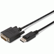 DIGITUS Câble d'adaptateur DisplayPort, DisplayPort - DVI-D (24+1), 2 m, noir - noir AK-340301-020-S