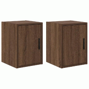 Helloshop26 - Lot de 2 armoires murales de garage chêne marron 30 x 30 x 41 cm rangement pratique style moderne en bois d'ingénierie 02_0051413 - ma