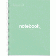 MIQUELRIUS Lot de 5 Cahier Emotions A4, 240p./120 feuilles 90 g/m², reliure intégrale, couverture carton menthe, ligné - 8422593467312