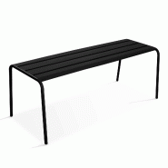 Oviala Business Banc de jardin en acier noir Oviala - noir acier 114582