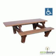 Table de pique-nique afr / accessible pmr / design / plastique - composite