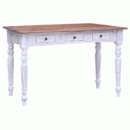 VidaXL Bureau avec tiroirs blanc 117x57x75 cm bois d'acajou massif Modèle Atlas Studio Élite - noir 283908