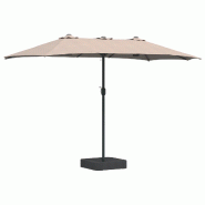 VidaXL Parasol de jardin Taupe 385 x 209 x 244 cm Polyester et Acier Modèle Zéphyr Pure - 42003278