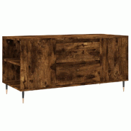 VidaXL Table basse chêne fumé 102x44,5x50 cm bois d'ingénierie Modèle Atlas Urbain - 830993