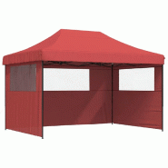 VidaXL Tente de réception pliable escamotable avec 3 parois latérales Modèle AbriUnique 365 - rouge 4005019