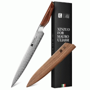 XinZuo - Couteau à viande en Damas 26 cm lame - Série X03 Xing - Mauro Uliassi (chef 3 étoiles Michelin) - multicolore X03-QR