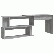 Bureau d'angle Sonoma gris 200x50x76 cm Bois d'ingénierie Modèle Apex Bois - gris Bois manufacturé 815424