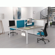 Bureau bench 2 personnes avec piètement arche plateaux fixes ou coulissants Bureau bench 2 personnes avec piètement arche plateaux fixes ou coulissants