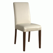 Chaises simili cuir crème rembourrées intérieur - Lot de 2 - GH444 | Bolero