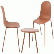 CLP Ensemble de 2 sièges Mindin Terre cuite - rouge plastique 326227