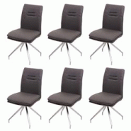 Décoshop26 - 6x chaises de salle à manger cuisine en tissu gris-marron et en acier inoxydable design et confortable 04_0000667 - marron 3000074332691 Décoshop26 - 6x chaises de salle à manger cuisine en tissu gris-marron et en acier inoxydable design et confortable 04_0000667 - marron 3000074332691