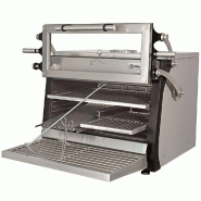 Diamond - Four-BBQ à charbon, GN 1/1+ GN2/4 (75 Kg/h) - Porte relevable/Inox - réf. CBQ-075/RX - gris AKS-CBQ-075/RX