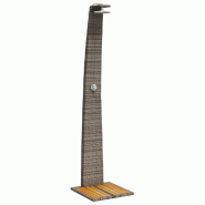 Helloshop26 - Douche d'extérieur 55 x 60 x 224 cm résine tressée bois acacia gris 02_0042019 - gris métal 3000213590517