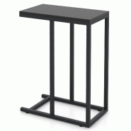 Helloshop26 - Table d'appoint en forme de C 45,5 x 25,5 x 64 cm support polyvalent moderne finition mate en métal noir 20_0013867 - noir métal 30002