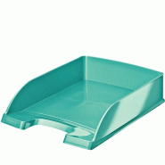LEITZ Lot de 5 Corbeille à courrier Plus Wow A4, en polystyrène choc, coloris menthe glacée - vert 52263051
