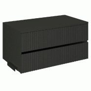 Meuble 2tiroirsQV Vertigo T01 Noir L87xP48,5xH41,8cm - supp.Crém.Noir noir