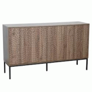 Oviala Business Buffet 3 portes moderne rectangulaire L147 cm bois foncé - marron Bois massif 113571 Oviala Business Buffet 3 portes moderne rectangulaire L147 cm bois foncé - marron Bois massif 113571