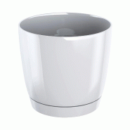 Prosperplast - Pot rond en plastique Coubi Round P, coloris Blanc, 18x18x16,5 cm - blanc plastique ZA1799