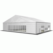 Tente de stockage fermée / structure fixe en aluminium et acier / couverture multi-éléments en composite pvc / porte / fenêtre / système d'éclairage