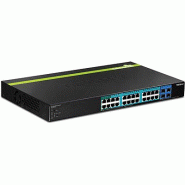 Trendnet TPE-2840WS Commutateur de réseau géré Gigabit Ethernet (10/100/1000) Connexion Ethernet, supportant l'alimentation via ce port (PoE) 1U Noir commutateur réseau_0