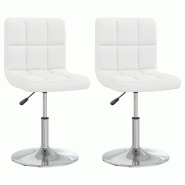 VidaXL Chaises à manger lot de 2 blanc similicuir Modèle Grandezza Plus - 334179