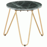 VidaXL Table basse Vert 40x40x40 cm Pierre véritable et texture marbre Modèle Apex Élite - 286444