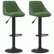 VidaXL Tabourets de bar lot de 2 vert foncé velours Modèle Flex Concept Pro - 335352