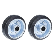 Roues 80mm 3" en caoutchouc noir avec centre en acier pressé 70kg - Lot de 2 Roues 80mm 3" en caoutchouc noir avec centre en acier pressé 70kg - Lot de 2