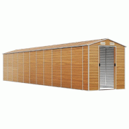 Abri de jardin marron clair 191x980x198 cm acier galvanisé Modèle AbriMarbre 133 - 8720845894863