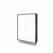 AQA Design Buffet haut VENBRUK en mélamine pierre noire/ blanche brillante L.108 P.41 H.161 MP07037 - multicolore Bois manufacturé MP07037