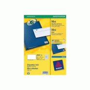 AVERY 1000 mini étiquettes Jet d'encre blanches, format 45,7 x 25,4 mm (25 feuilles A4 / cdt) - 3266550129531