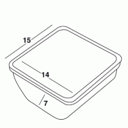 Bac compartiment cocktail grand 14x14,5x7,3cm polypropylène blanc