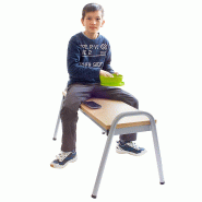 Banc d'école empilable - 5 hauteurs d'assise - Aluminium blanc thermolaqué - EWS.40