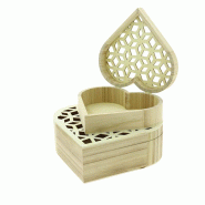 Boite bois Coeur jeu de 2 - Boite bois Coeur jeu de 2 -